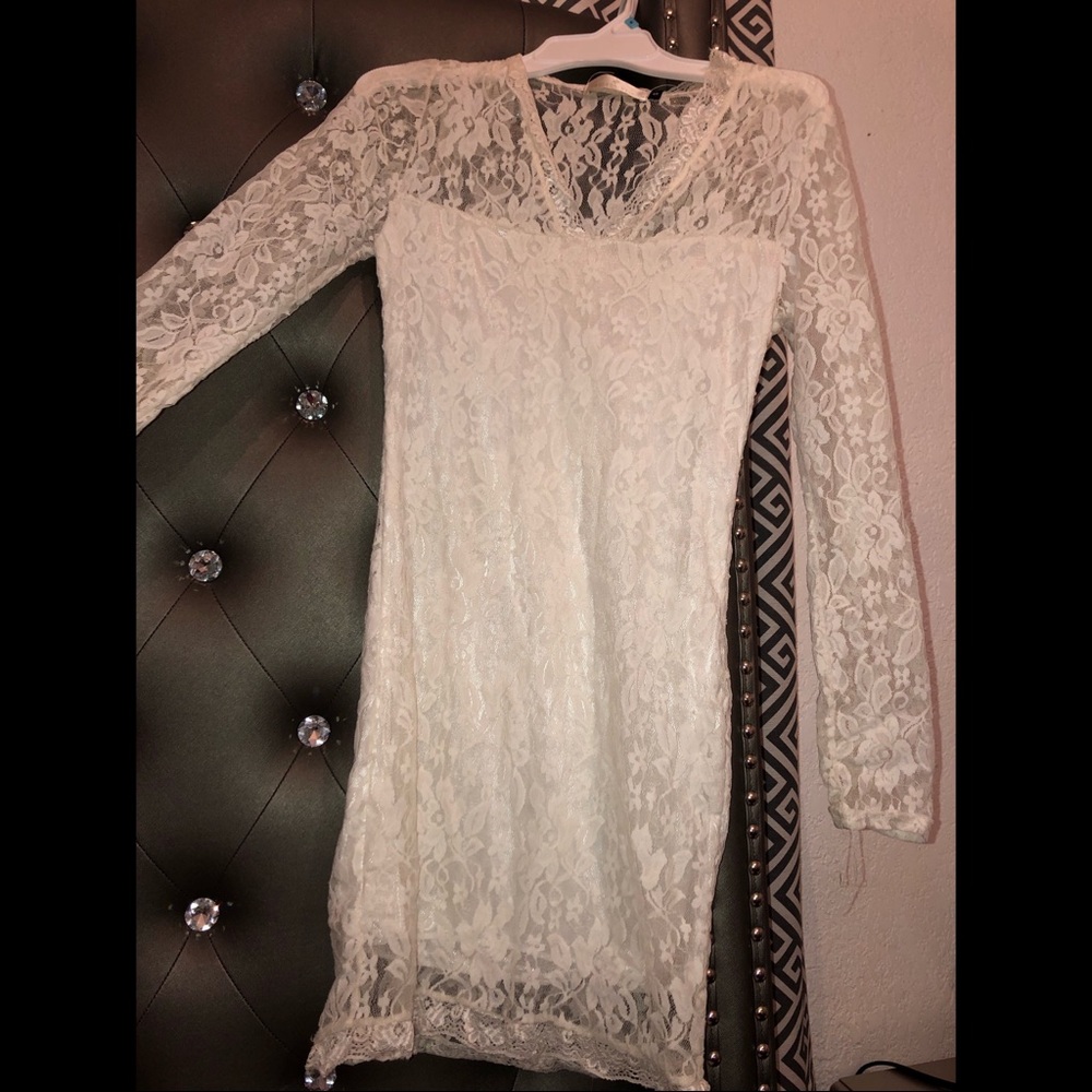 White Long Sleeve Dress